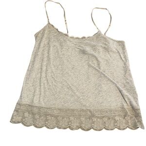 American Eagle Gray Lace Trim Cami Top
